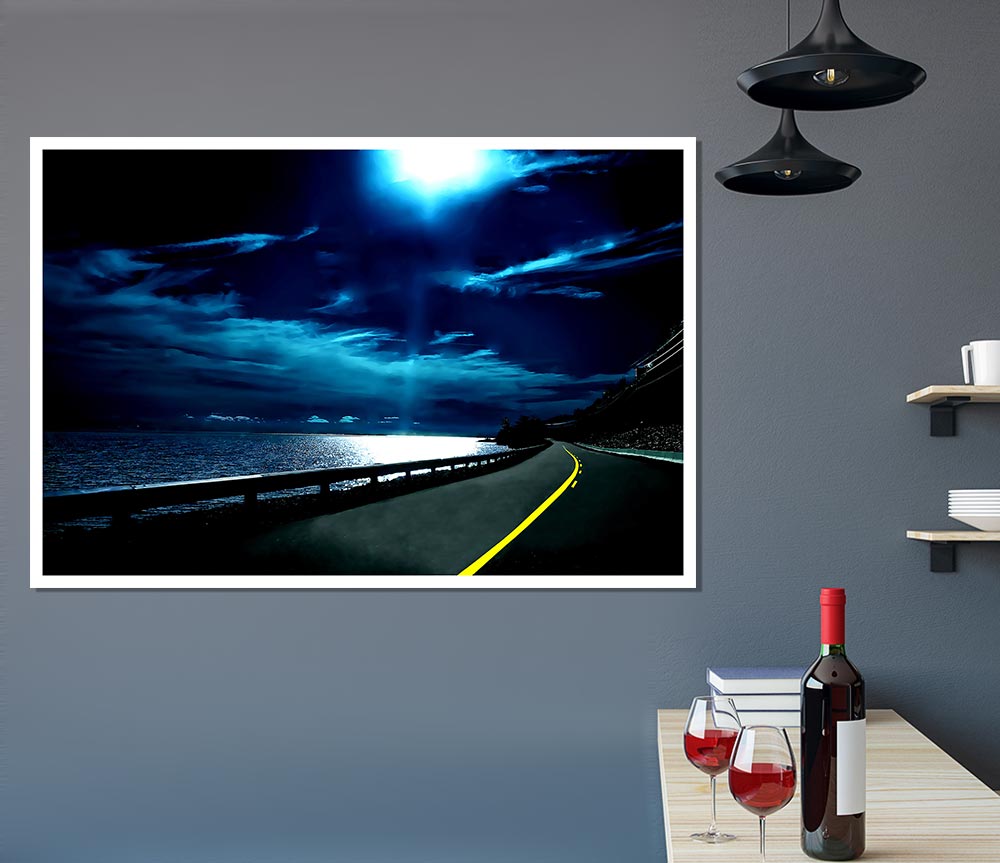 Highway Nights Print Poster Wall Art