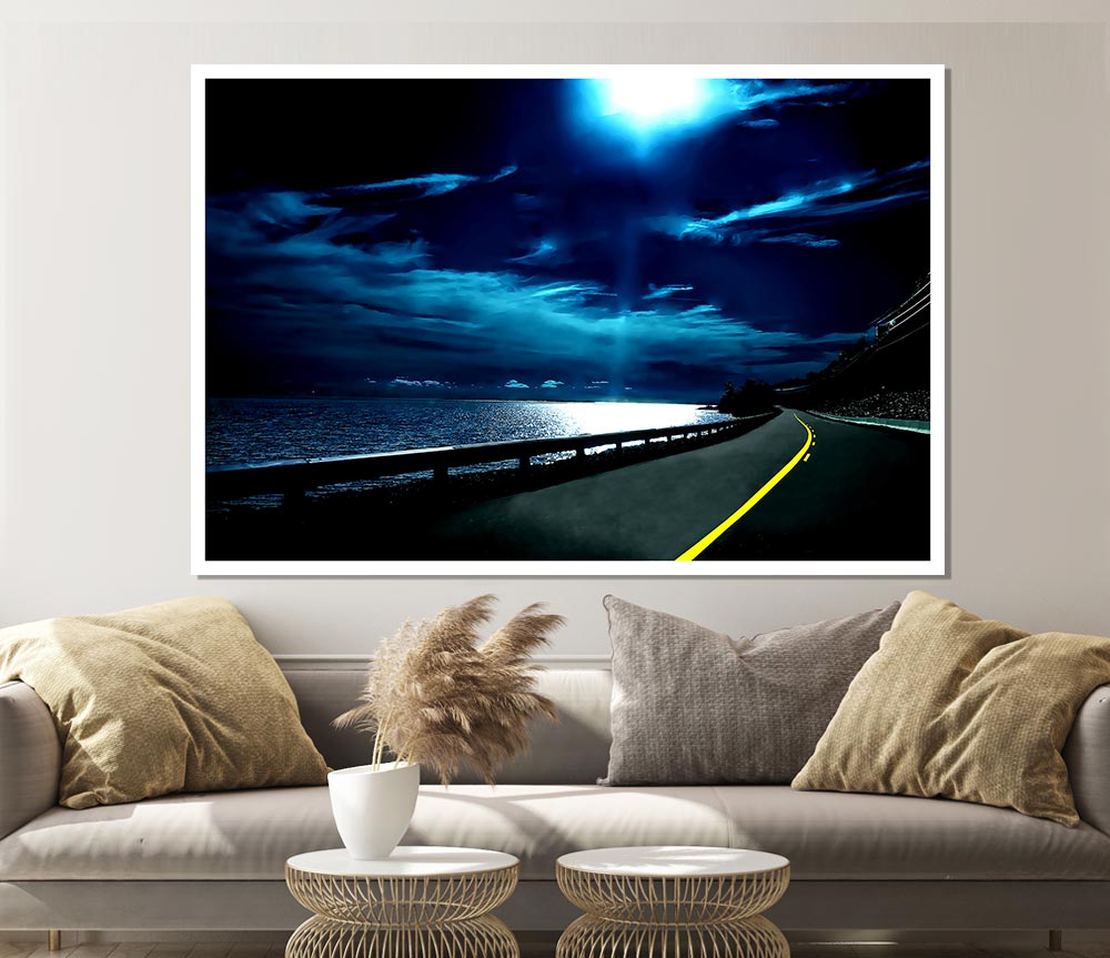 Highway Nights Print Poster Wall Art