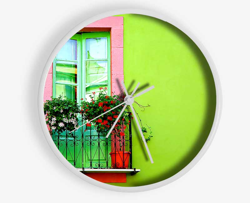 Green Wall Window Clock - Wallart-Direct UK