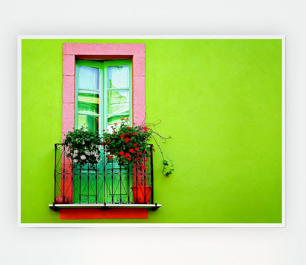 Green Wall Window Print Poster Wall Art