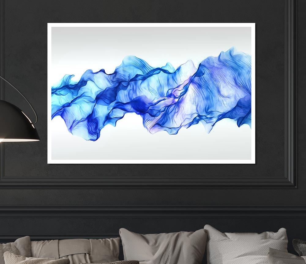 Blue Ripple Wave Print Poster Wall Art