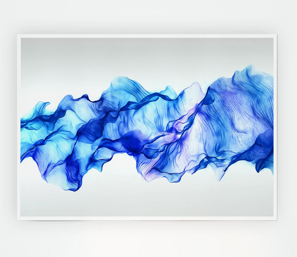 Blue Ripple Wave Print Poster Wall Art