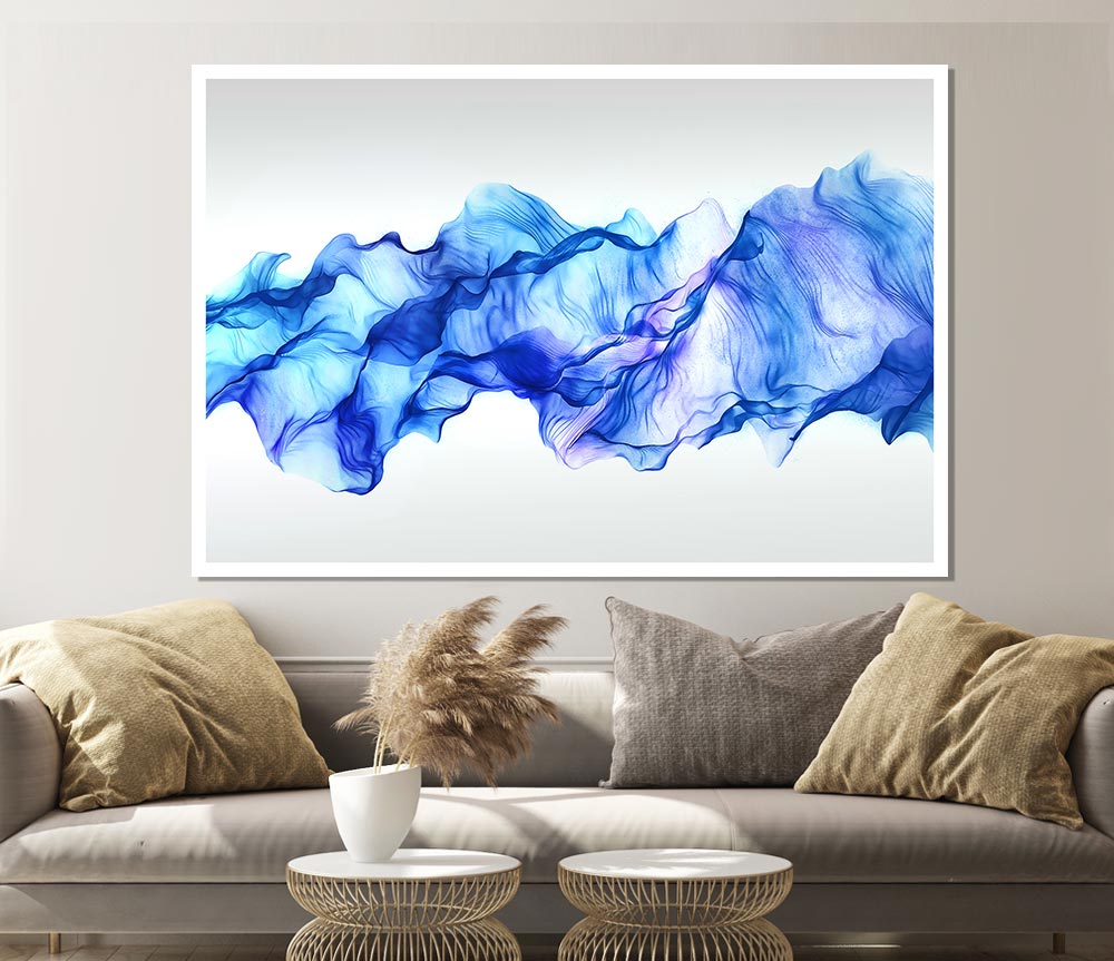 Blue Ripple Wave Print Poster Wall Art