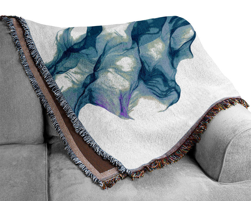 Blue Ripple Wave Woven Blanket