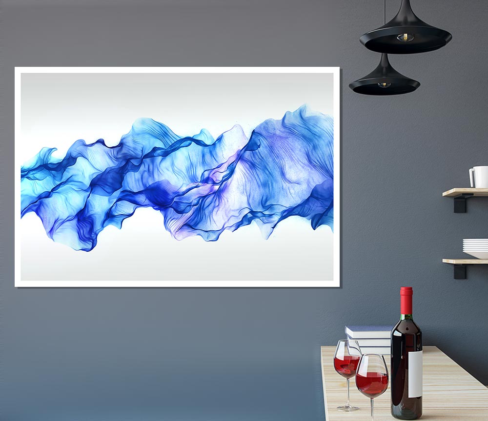 Blue Ripple Wave Print Poster Wall Art