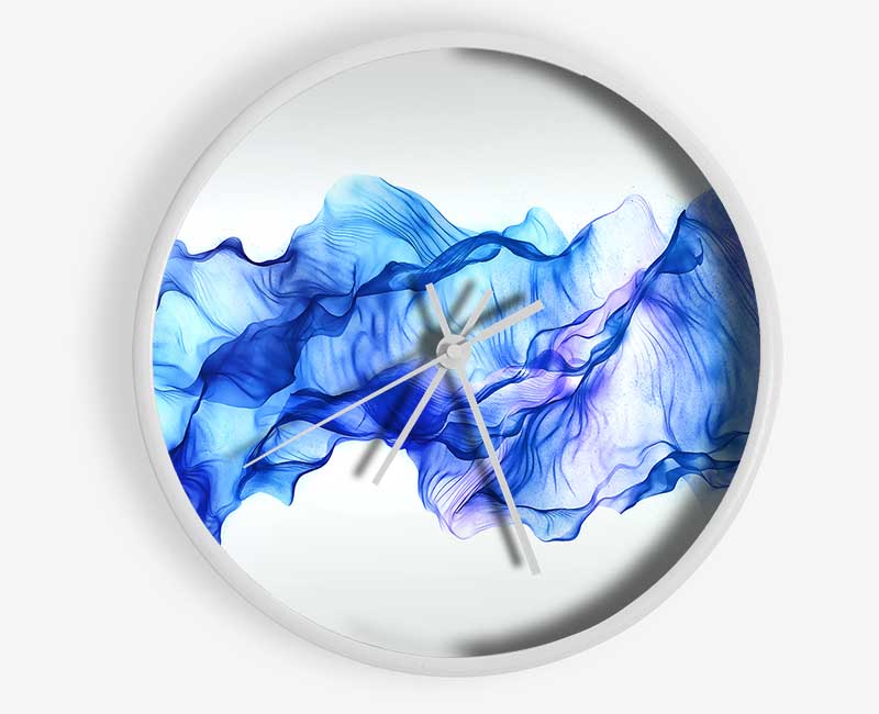 Blue Ripple Wave Clock - Wallart-Direct UK