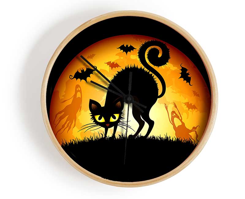 Halloween Cats Bats Clock - Wallart-Direct UK