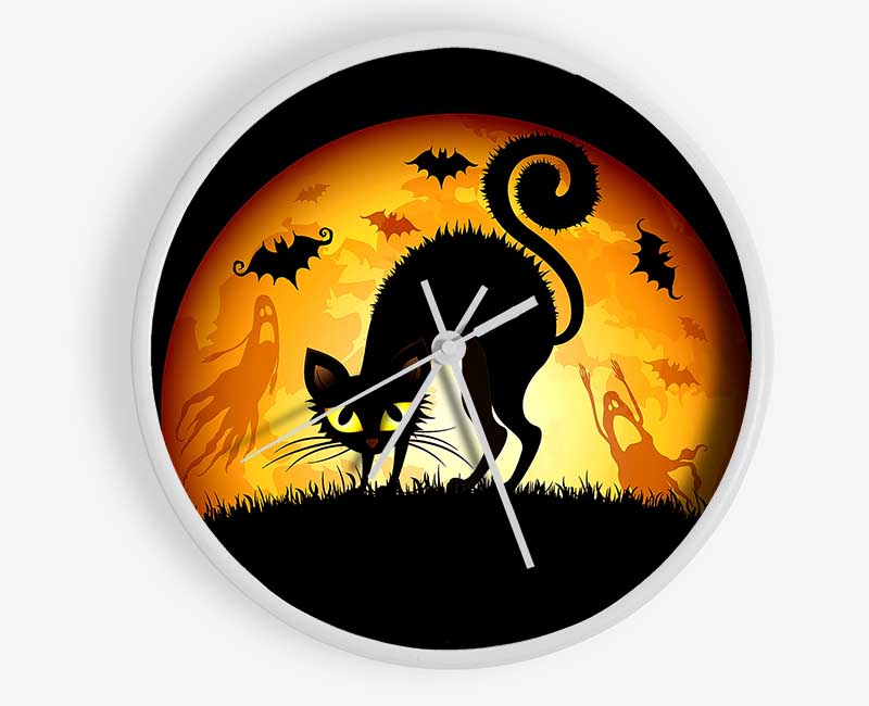 Halloween Cats Bats Clock - Wallart-Direct UK