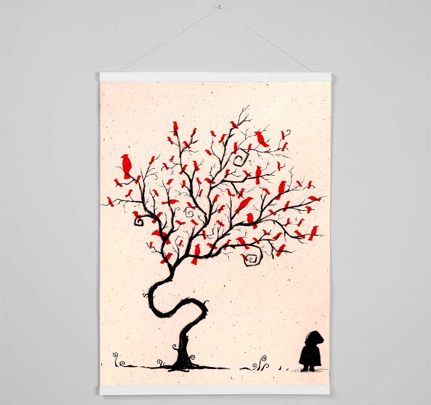 Red Birds Hanging Poster - Wallart-Direct UK