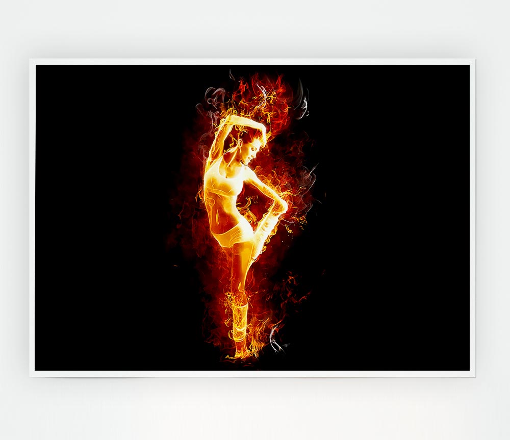 Fire Dancer Orange Print Poster Wall Art