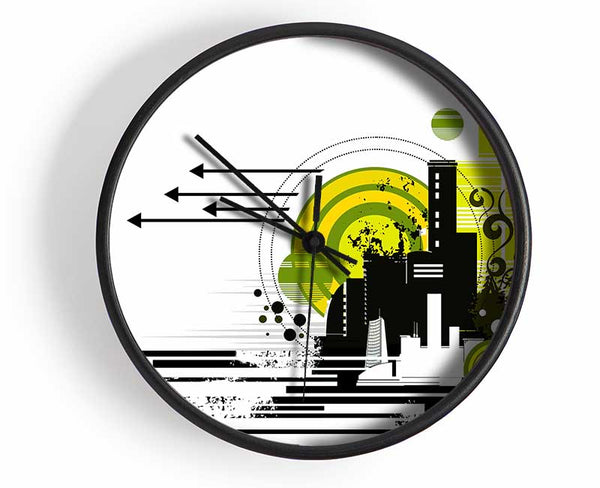 Contemporary City Sun White Clock - Wallart-Direct UK