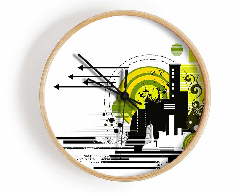 Contemporary City Sun White Clock - Wallart-Direct UK