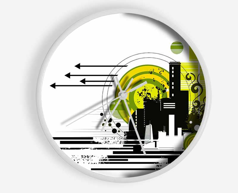 Contemporary City Sun White Clock - Wallart-Direct UK