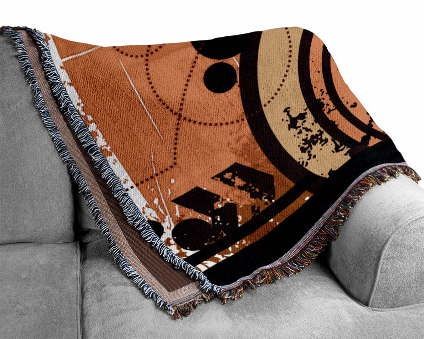 Contemporary City Sun Brown Woven Blanket