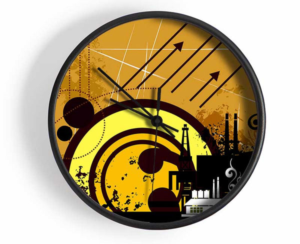 Contemporary City Sun Brown Clock - Wallart-Direct UK