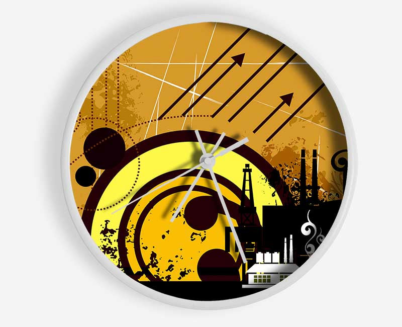 Contemporary City Sun Brown Clock - Wallart-Direct UK