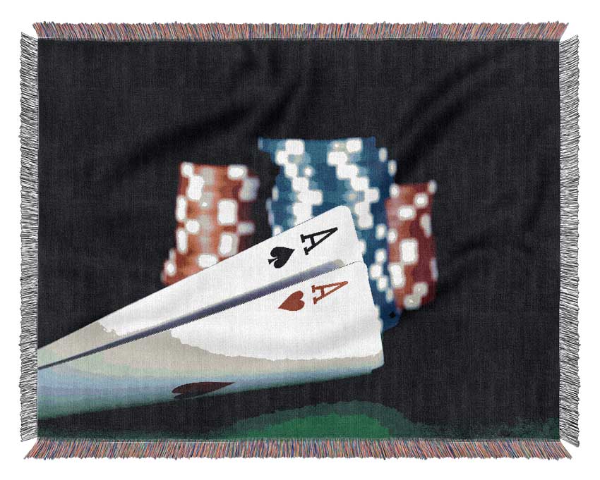 The Nuts In Poker Woven Blanket