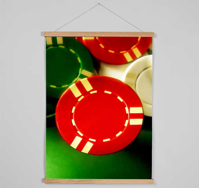 Poker Chips Hanging Poster - Wallart-Direct UK