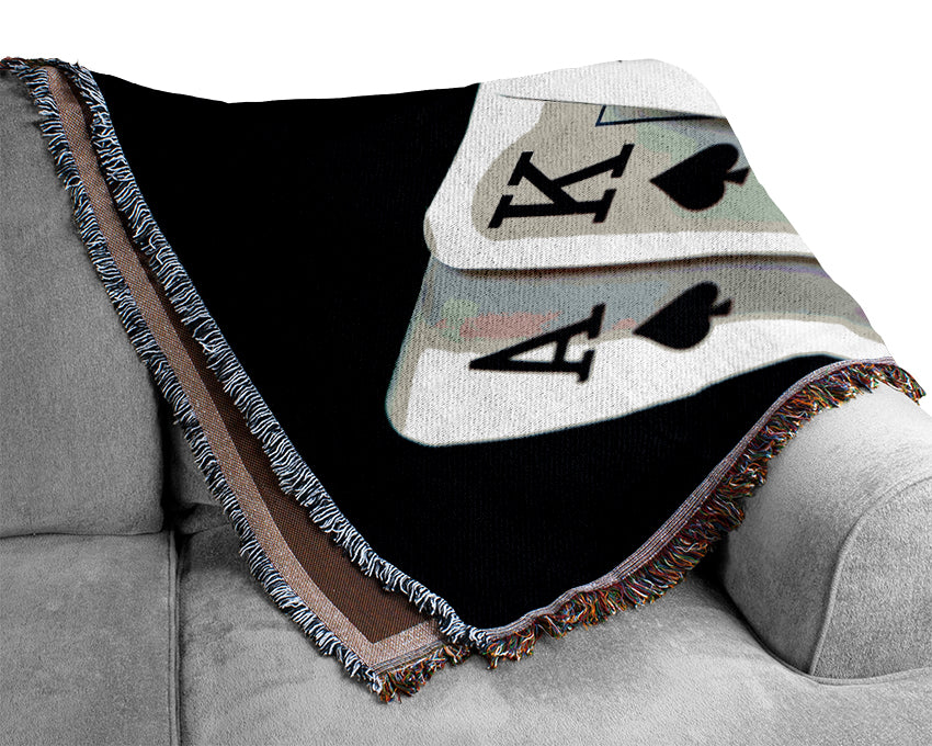 Royal Flush Poker Woven Blanket