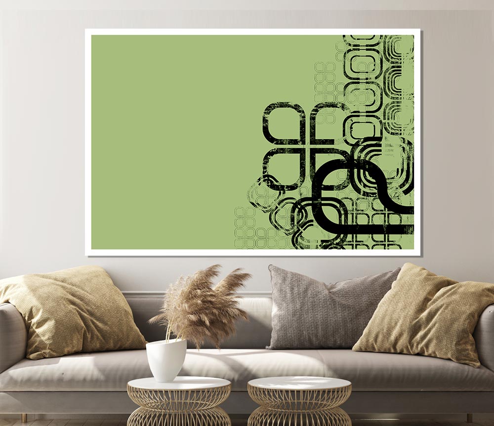 Green Maze Print Poster Wall Art