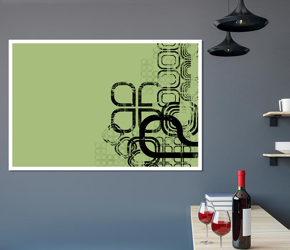 Green Maze Print Poster Wall Art