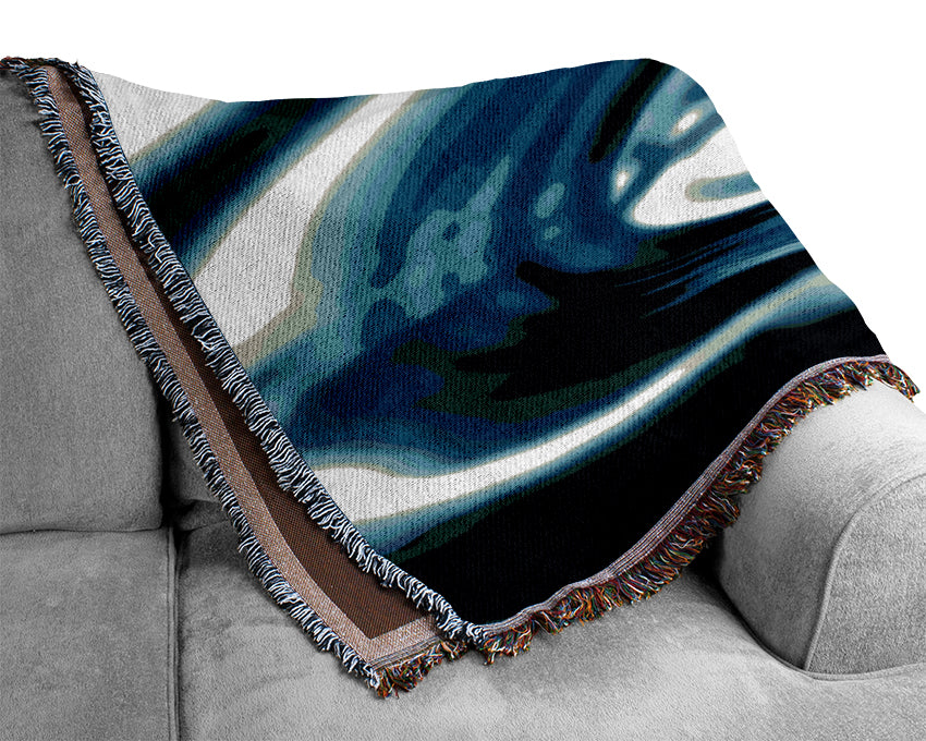 Blue Water Drop Woven Blanket