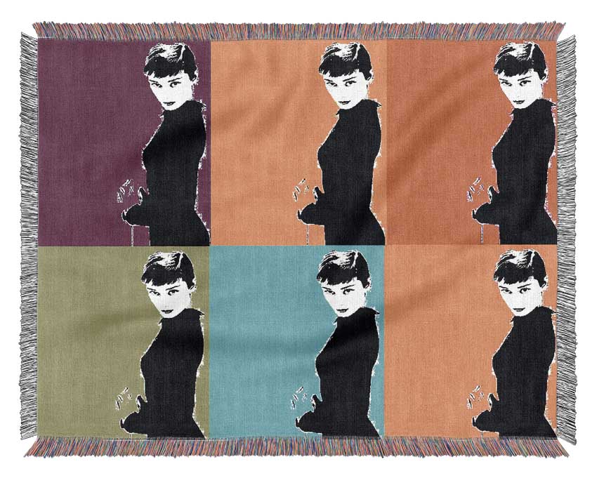 Audrey Hepburn Pop Art Woven Blanket