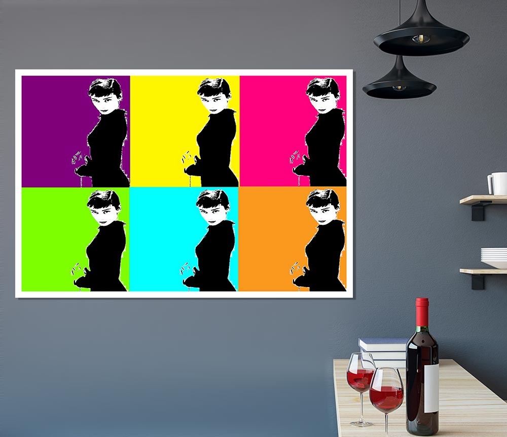 Audrey Hepburn Pop Art Print Poster Wall Art