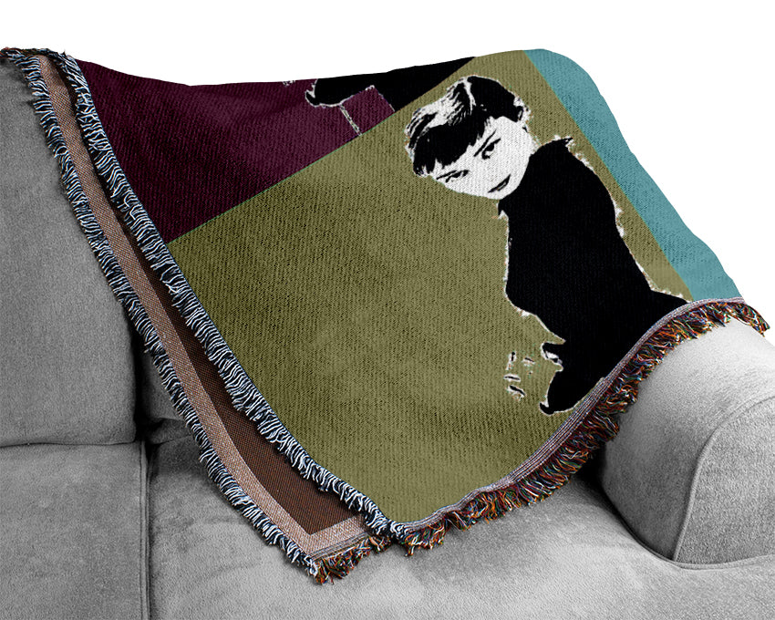 Audrey Hepburn Pop Art Woven Blanket