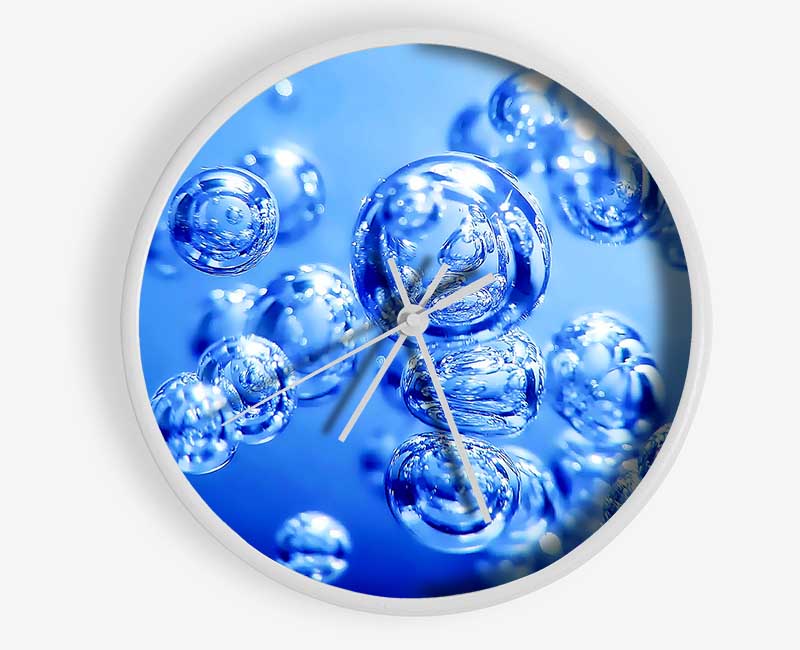 Liquid Blue Bubbles Clock - Wallart-Direct UK