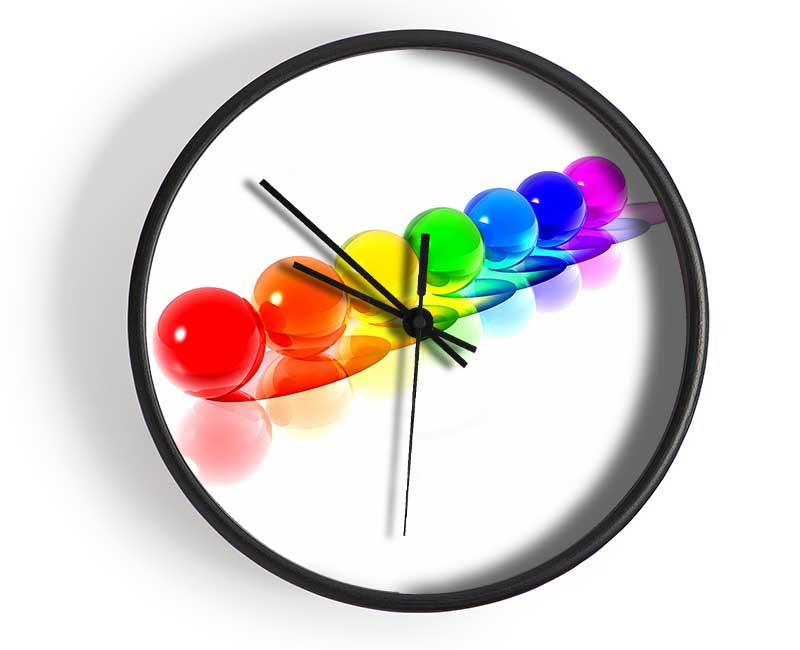 Rainbow Marbels Clock - Wallart-Direct UK