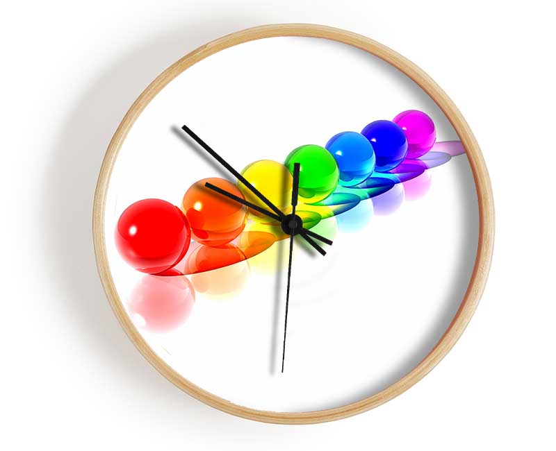 Rainbow Marbels Clock - Wallart-Direct UK