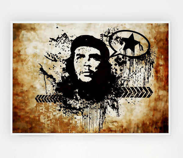 Che Guevara Brown Print Poster Wall Art