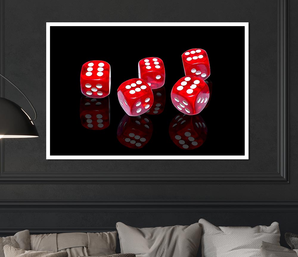 All Sixes Dice Print Poster Wall Art