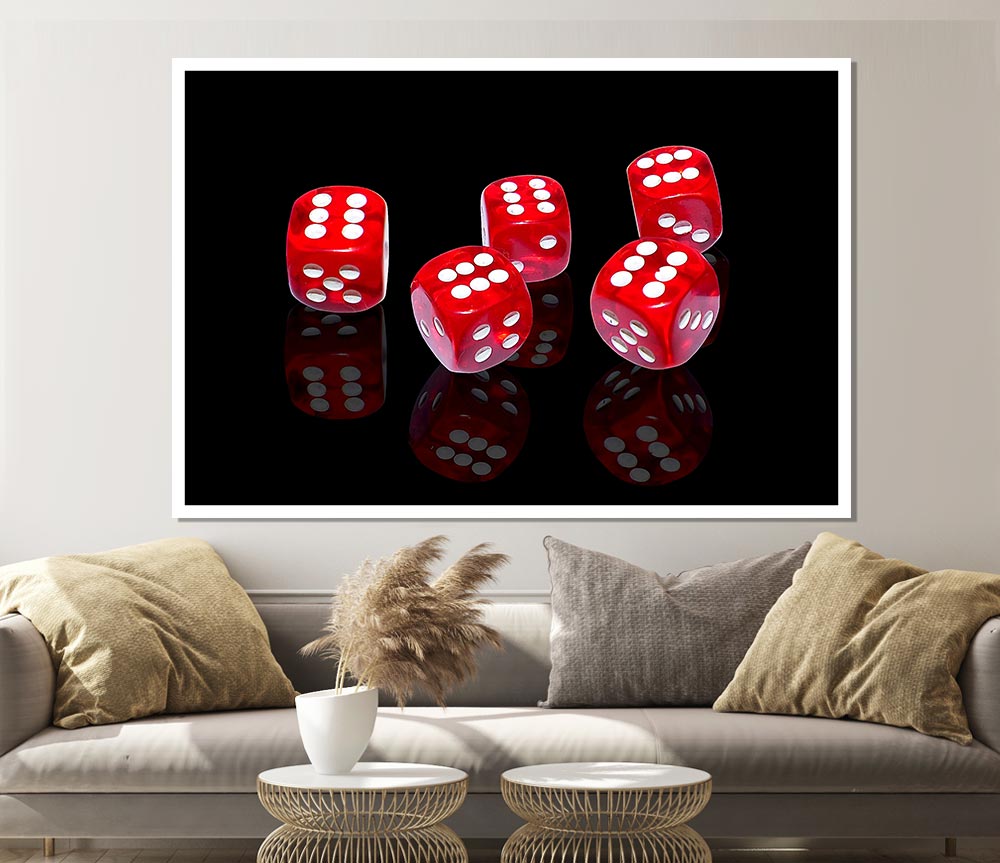 All Sixes Dice Print Poster Wall Art