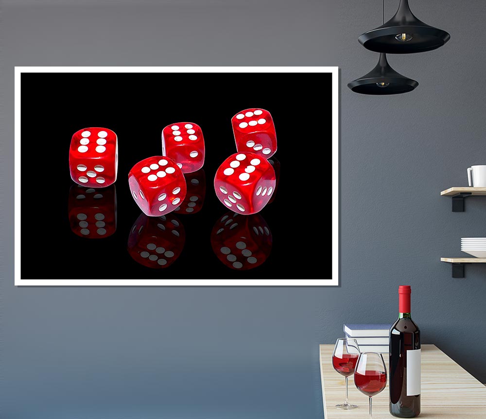 All Sixes Dice Print Poster Wall Art