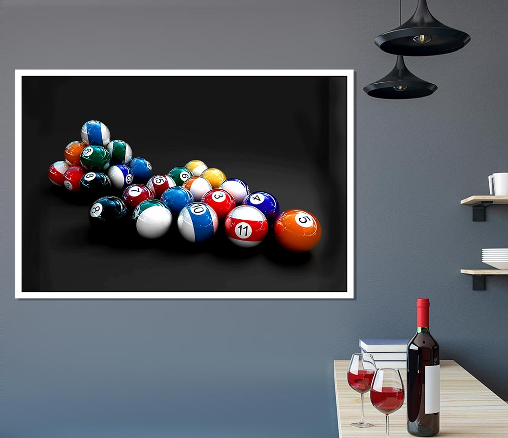 Double Pool Balls Print Poster Wall Art