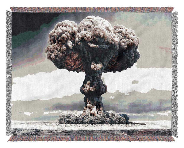 The Atom Bomb Blast Woven Blanket