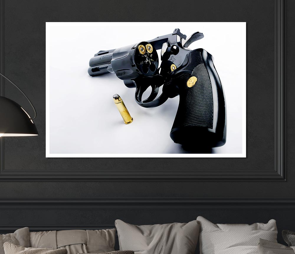 Gun And Bullet Print Poster Wall Art