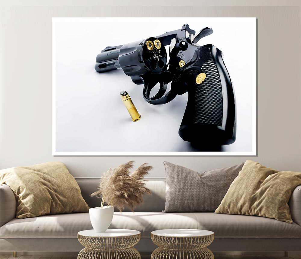 Gun And Bullet Print Poster Wall Art