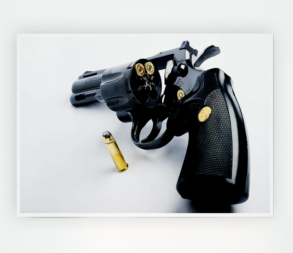 Gun And Bullet Print Poster Wall Art