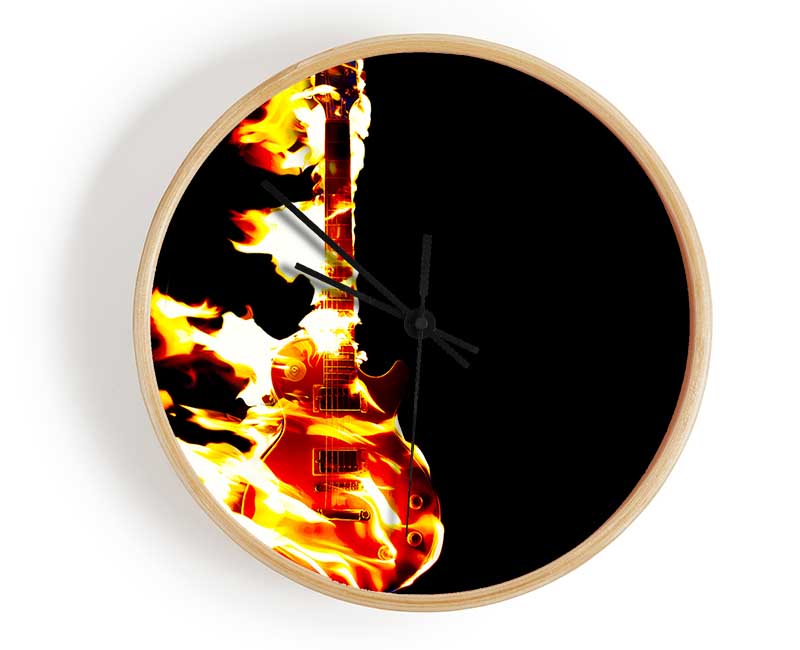 Guitar Flames Clock - Wallart-Direct UK