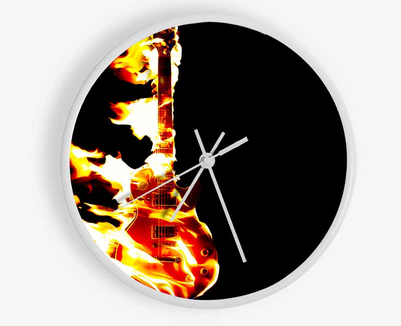 Guitar Flames Clock - Wallart-Direct UK