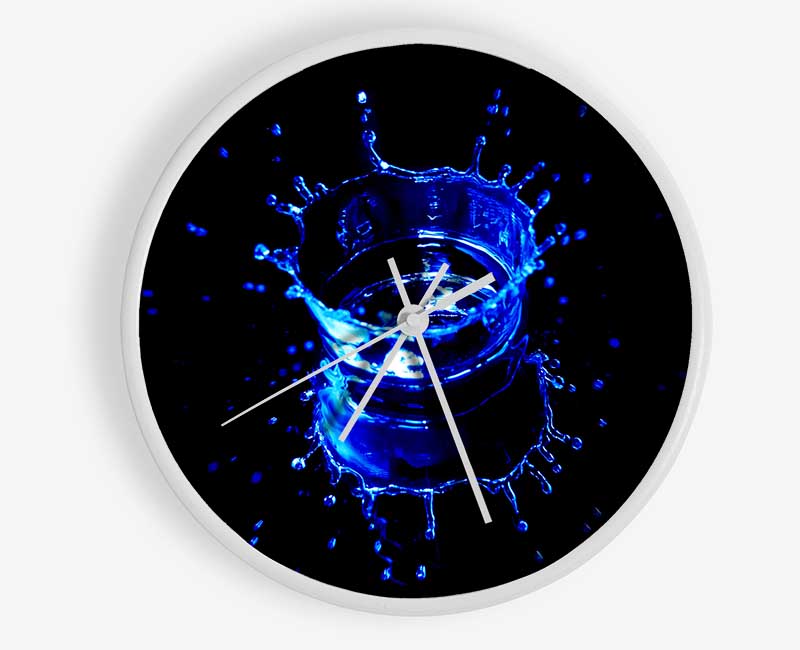 Electric Blue Water Drop Clock - Wallart-Direct UK