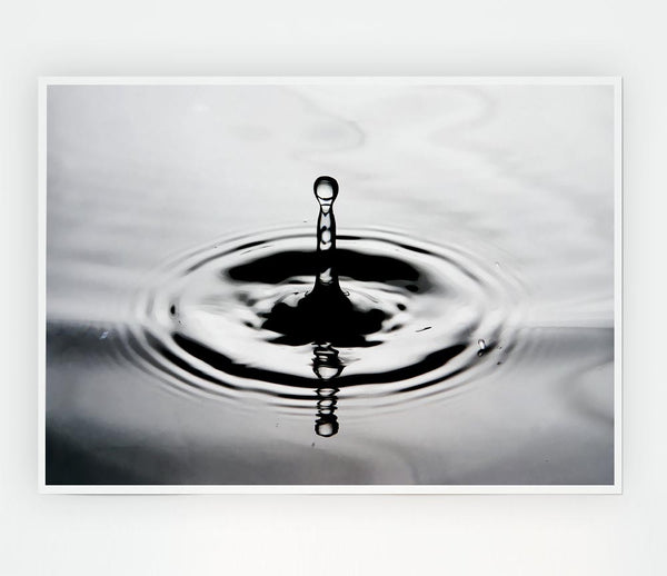 Grey Water Splash Print Poster Wall Art