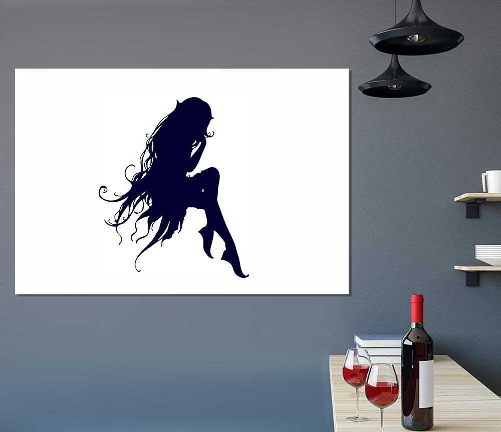 Blue Fairy Print Poster Wall Art