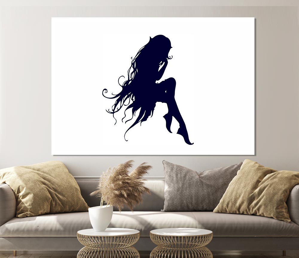 Blue Fairy Print Poster Wall Art