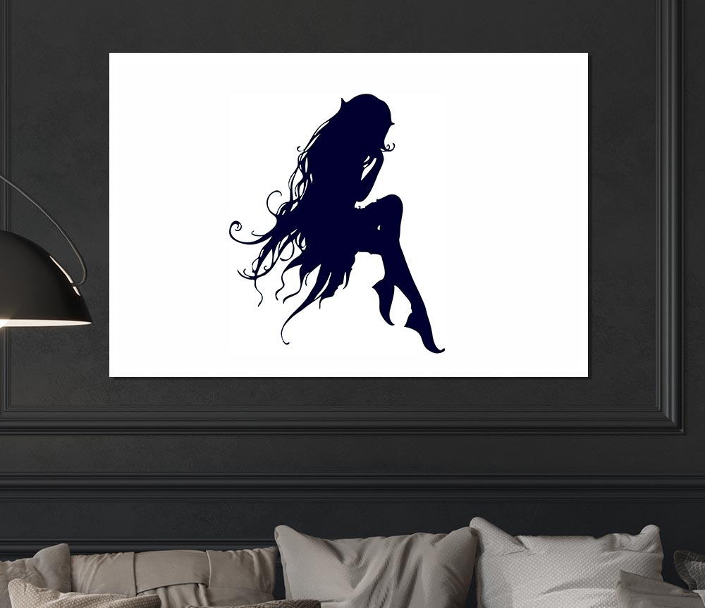 Blue Fairy Print Poster Wall Art