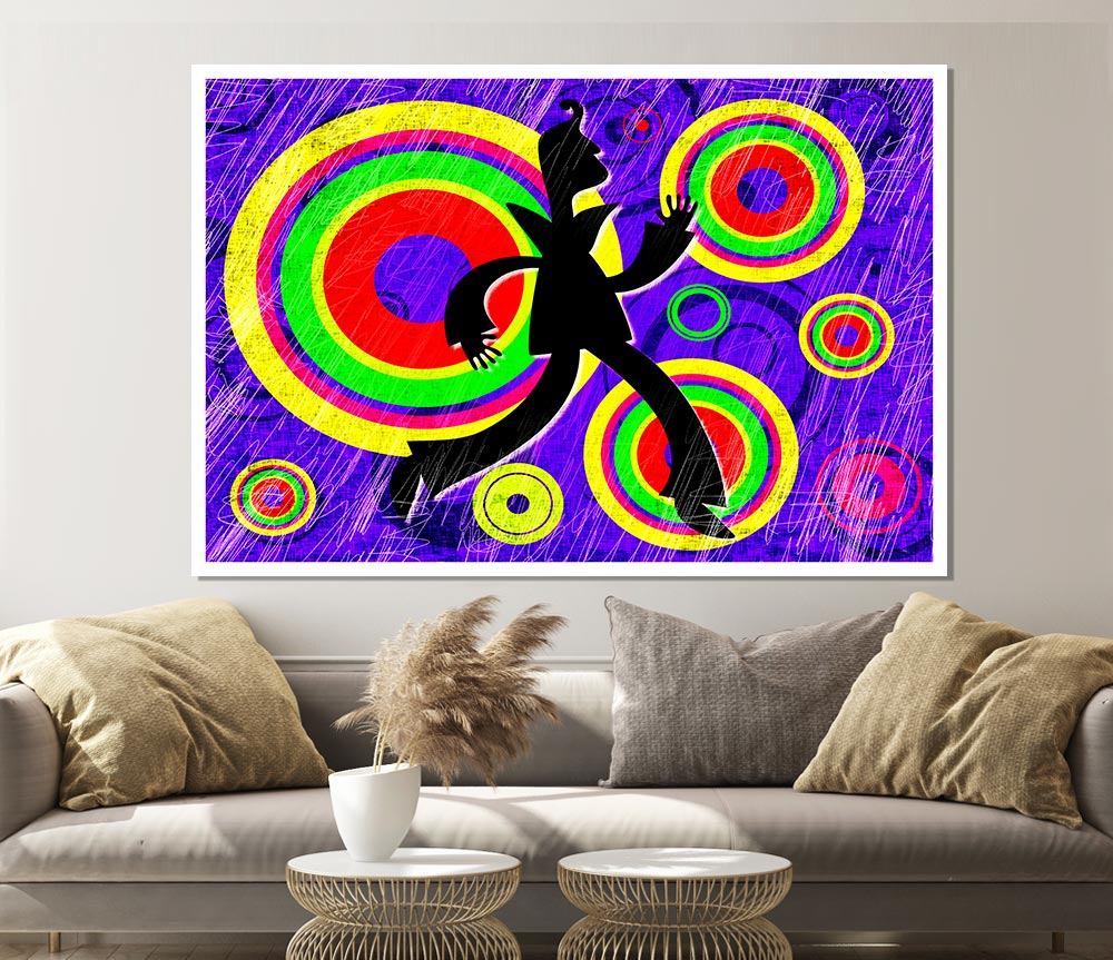 Disco Colours Print Poster Wall Art