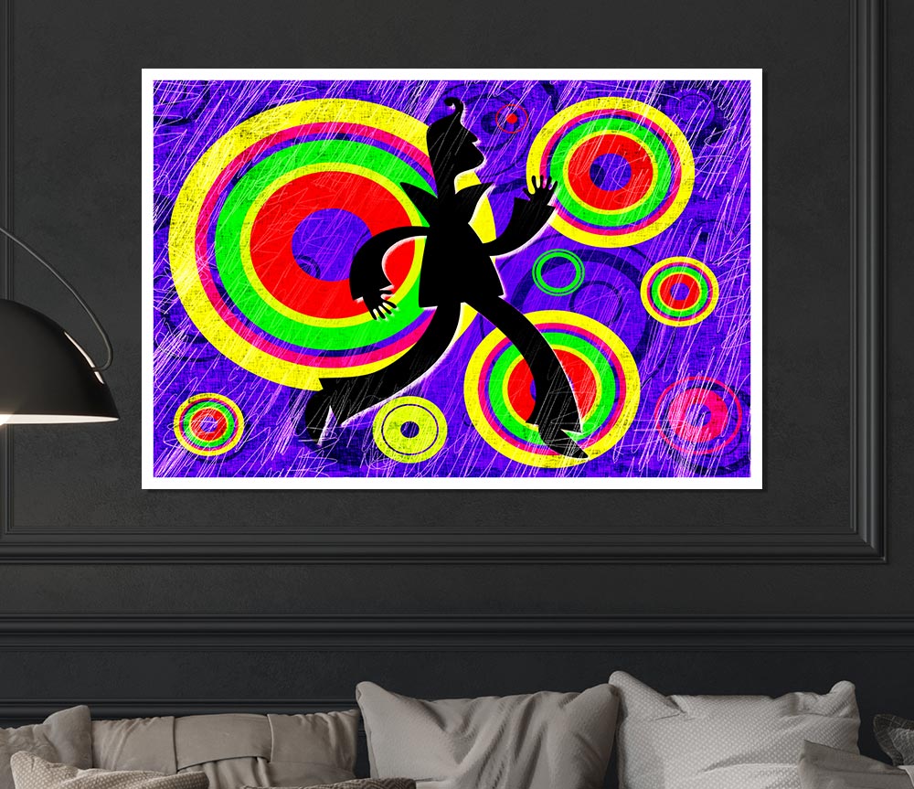 Disco Colours Print Poster Wall Art